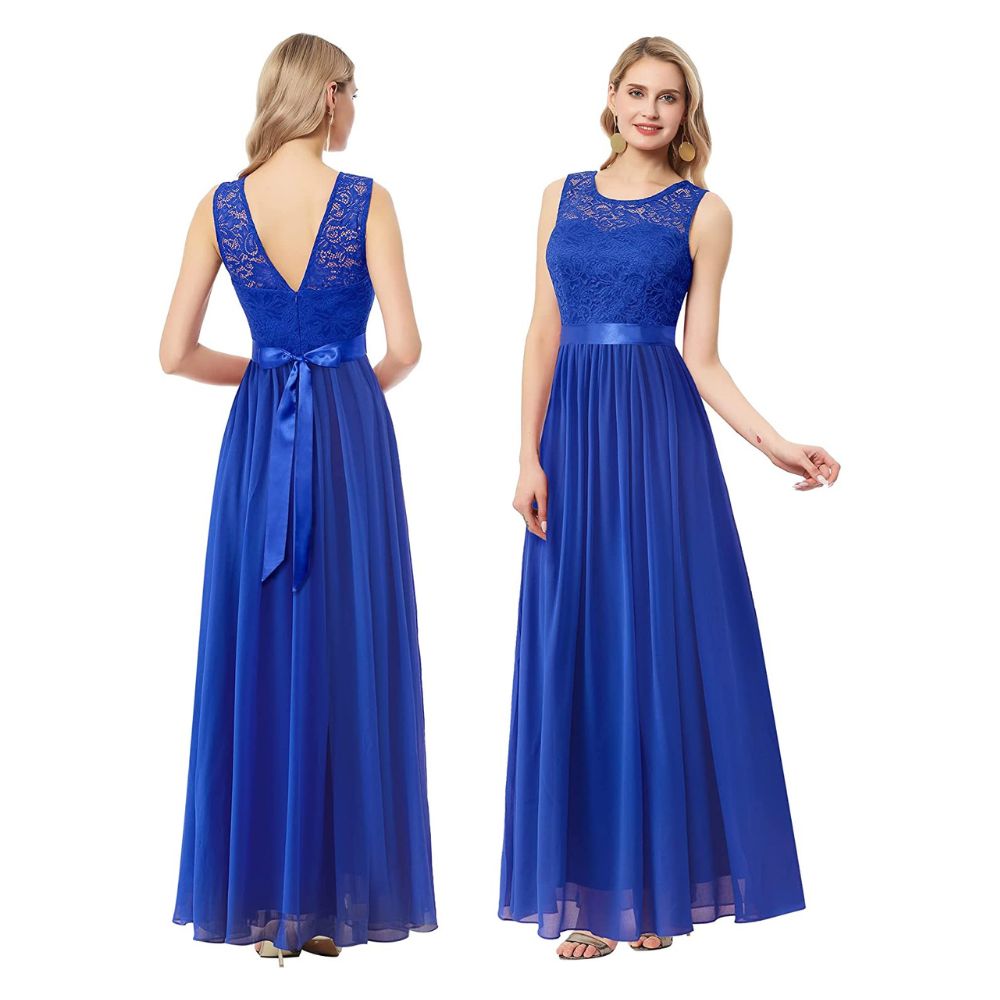 Achat Robe longue bleue femme