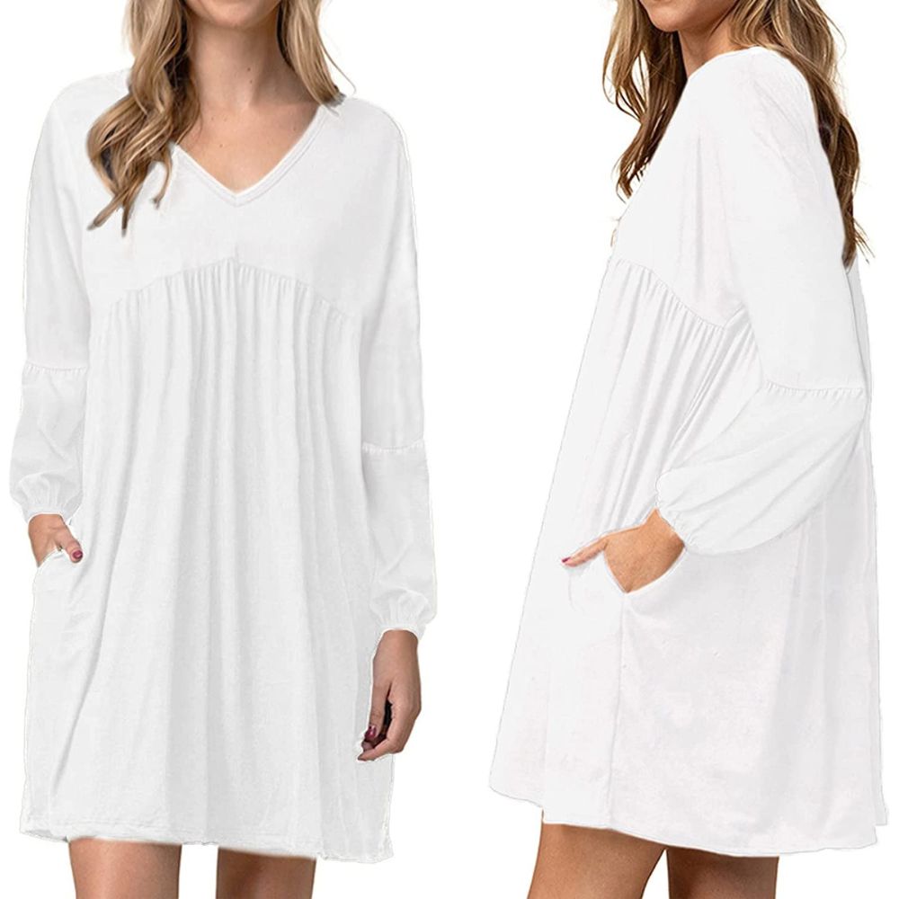 Acheter Robe longue femme blanche manche longue